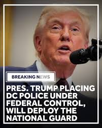 Breaking News: President Donald Trump said Monday he's placing the  Washington, D.C., police department under federal control and deploying the  National Guard to make the nation's capital safer. Learn more:  http://www.koat.com/article/trump-homelessness ...
