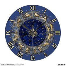 Zodiac Wheel Clock Zazzle Com Zodiac Wheel Wheel Clock Clock