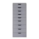 HOMESTOCK Gray, 9 Drawer with Shelf, Office File Cabinets Wooden ...