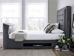 All of our tv bed products are available for purchase at using our of our finance options. Kaydian Titan 2 Fabric Tv Bed Frame With Soundbar Buy Online At Bestpricebeds