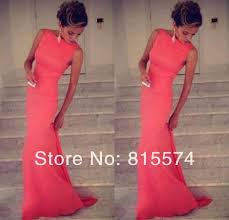 Hot Sale Spandex Best Selling Satin Sheath Formfitting High Neck Coral Mermaid Long Evening Dres Cheap Prom Dresses Online Prom Dresses High Neck Evening Dress