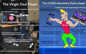 The virgin Osu player vs The CHAD GD player : rvirginvschad