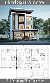 Bungalow style floor plans, house plans & designs. House Design Plan 8x16 5m With 6 Bedrooms Home Design With Plan House Construction Plan Home Building Design Duplex House Design