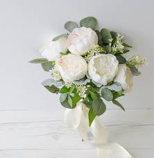 Maybe you would like to learn more about one of these? Boho Rustic Silk Off White Wedding Peony Bouquet Fresh Gathered Style The Best Silk Faux Flowers
