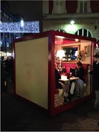 Dec 2013 Krug Kreperie Krug Has Installed Three Enormous Champagne Crates Housing A Festive Pop Up Creperie And Champagne House On Cove Pop Up House Crates
