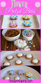 Flower Pretzel Bites Kids Easter Dessert Easter Food Treats Easy Easter Treats