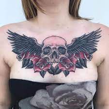30 Chest Tattoos For Women That Draw Approving Eyes Chest Tattoos For Women Tattoos For Women Wings Tattoo