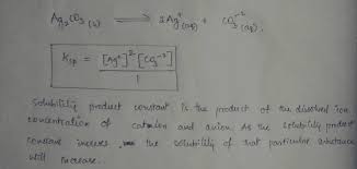 As you go on in chemistry, you'll get introduced to the concept of activity. Oneclass Write The Ksp Expression For The Sparingly Soluble Compound Silver Carbonate Ag2co3 If Ei