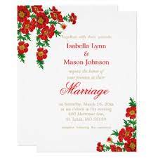 Elegant Poppy Red Flowers Wedding Invitation Zazzle Com Flower Wedding Invitation Red Wedding Flowers Wedding Invitations