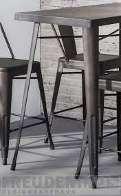 Barhocker mit tisch bei lionshome. Set Bartisch Mit Vier Barhocker Metall Grau Tisch Grau Metall Tisch Hohe 92 Cm