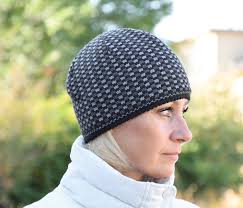 Beanie for Men and Women Casual Woolen Hat for every day for Winter season  fleece-lined cap with square pattern Nordic North style