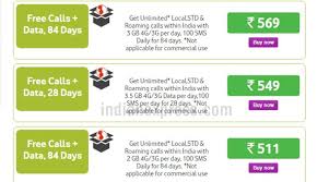 Vodafone Rs 511 Rs 569 Recharge Packs Offer 84 Days