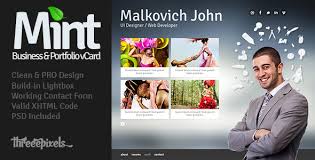 Create your own virtual business card. Free Download Mint Virtual Business Card Template