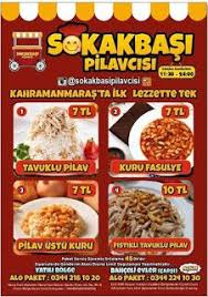 Sokakbasi Pilavcisi Kahramanmaras Menu Ve Fiyatlar Ramazan 2019 Iftar Menusu Icin Tiklayiniz Menu Fiyat Listesi Nohutlu Pilav 5 Tl Sade Gida Iftar Fasulye