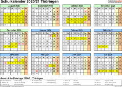 Wie jedes jahr bieten wir ihnen an dieser stelle an, unsere ferienkalender 2021 zum ausdrucken mit ferien, kostenlos herunterzuladen.dabei können sie gemäß ihren ansprüchen eine darstellung als jahreskalender, als halbjahreskalender, als quartalskalender oder als monatskalender wählen. Schulkalender 2020 2021 Thuringen Fur Pdf