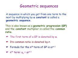 (d/dx) (1/2)x = (1/2) (d/dx) x recall that the derivative of x is 1. Ppt Geometric Sequences Powerpoint Presentation Free Download Id 3121043
