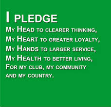 I pledge my head to clearer thinking, my heart to greater loyalty, my hands to larger service, and my health to better living, for my club, my community, my country, and my world. Pledge Quebec 4 H