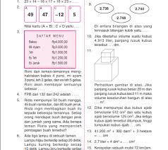 Kumpulan Latihan Soal Matematika Uas Ukk Sd Mi Lengkap
