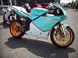 Tiffany Blue Motorcycle Pictures David Frost S Minty Blue Ducati 998 Custom Motorcycle Blue Motorcycle Ducati 998 Ducati