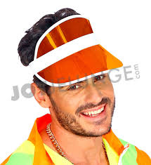 80er Jahre Accessoires Qinsky Unisex Sonnenvisier,4 Pcs 80er Jahre Retro  Neon Sonnenblende Hut Kunststoff Sonnenblende Hüte Retro Neon Sonnenblenden  Für Golf Tennis And Poker Face