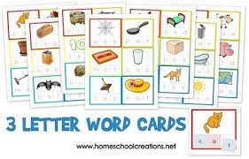 3 Letter Word Cards 42 Cvc Words For Spelling And Reading Three Letter Words Word Cards Alphabet Preschool