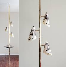 Vintage Mid Century Tension Pole Lamp With Table Pole Lamps Lamp Vintage Lamps