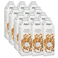 Elmhurst Milked Unsweetened Almond Milk 32 Fluid Ounces Pack Of 12 Only 2 Ingredients 4x The Protein Non Dairy Unsweetened Almond Milk Unsweetened Almond Milk