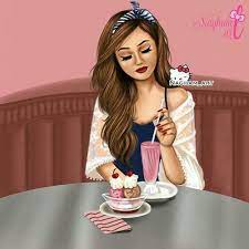 رمزيات بنات أكل beautiful girl drawing cute girl wallpaper girly art