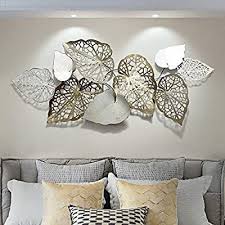 Amazon Com Creative Handmade Leaves Metal Wall Art Nature Home Art Decoration Modern Light Luxury Kitchen G In 2020 Metal Wall Decor Bedroom Artwork Metal Wall Art