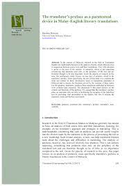 The term malaysia student visa and malaysia student pass are often used interchangeably, and by all definitions, they mean pretty when you apply for a malaysian student visa (ie. Pdf The Translator S Preface As A Paratextual Device In Malay English Literary Translations
