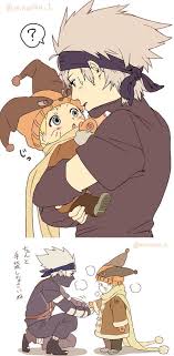 Naruto And Kakashi This Is The Cutest Little Thing I Ve Ever Seen Naruto Kakashi Naruto Cute Anime Naruto