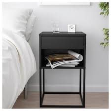 Vikhammer Nachtkastje Zwart 40x39 Cm Ikea Black Bedside Table Bedside Table Ikea Ikea Bedside