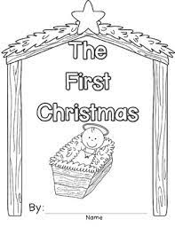 Teach your child how to identify colors and numbers and stay within the lines. First Christmas Book Writing Nativity Coloring Page And Card Tpt