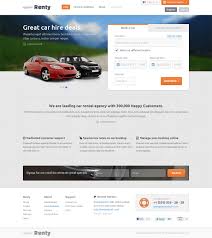 Renty Car Rental Booking Psd Template Car Rental Psd Templates Car Rental Website