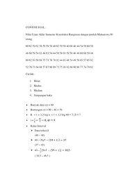 Contoh Soal Mean Median Modus Fix Docx