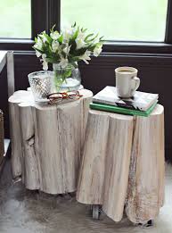 Can be used to place electronics, food, and various decorations. Diy Tree Stump Side Tables A Beautiful Mess