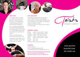New Leaflet For Trish S Beauty Salon Outside Beauty Saloon Esthetics Face Products Skincare