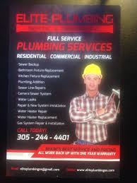 Business company elite plumbing, inc. Elite Plumbing Septic Sewer 7555 Sw 38th St Miami Fl 33155 Yp Com