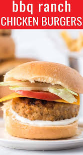 These Chicken Ranch Burgers Are A Great Change Of Pace From The Traditional Burger You Ll Love The Combination Of R Chicken Ranch Burgers Ranch Burgers Burger