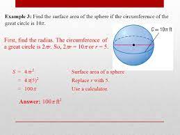 Nov 26, 2016 · find an answer to your question find the surface area of a sphere with a great circle that has an area of 49 π square miles. Section 12 6 Surface Areas And Volumes Of Spheres Ppt Download