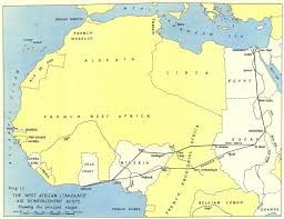 Maps europe before world war two (1939) diercke international image alt. West Africa Ww2 Nigeria Sudan Egypt Takoradi Air Reinforcement Route 1954 Map Ebay