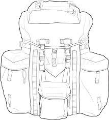 Militarische Rucksack Umriss Vektor Stock Vektor Colourbox