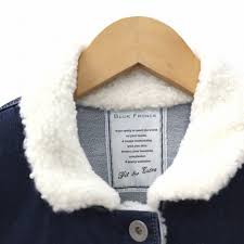 Blue Fronce Flap Pocket Color Boa Cotton Denim Jacket 38 Indigo