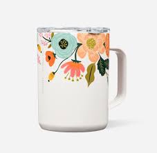 Prettiest hot bevvie in town! Corkcicle Coffee Mug Rifle Paper Co Gloss Cream Lively Floral Hiles Two