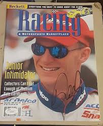 DALE EARNHARDT JR NASCAR DAYTON 500 RACING SIGNED 1998 BECKETT MAGAZINE  JSA/COA