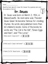 This Dr Seuss Close Reading And Activities Pack Contains A Variety Of Activities Related To Dr Seuss Activities Incl Dr Seuss Dr Seuss Day Dr Seuss Classroom