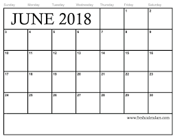 June 2018 Calendar Printable Templates Free Blank Calendar Template Calendar Template Blank Monthly Calendar