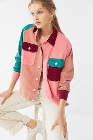 Uo Colorblock Corduroy Button Down Shirt Fashion Clothes Fashion Pants