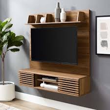 And also can make the cabinet to put some other decorations. Render Wall Mounted Tv Stand Entertainment Center Contemporary Modern Furniture Modway