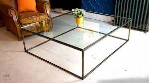 Modrest pyrite modern glass coffee table by vig furniture inc. Brass And Glass Coffee Table
